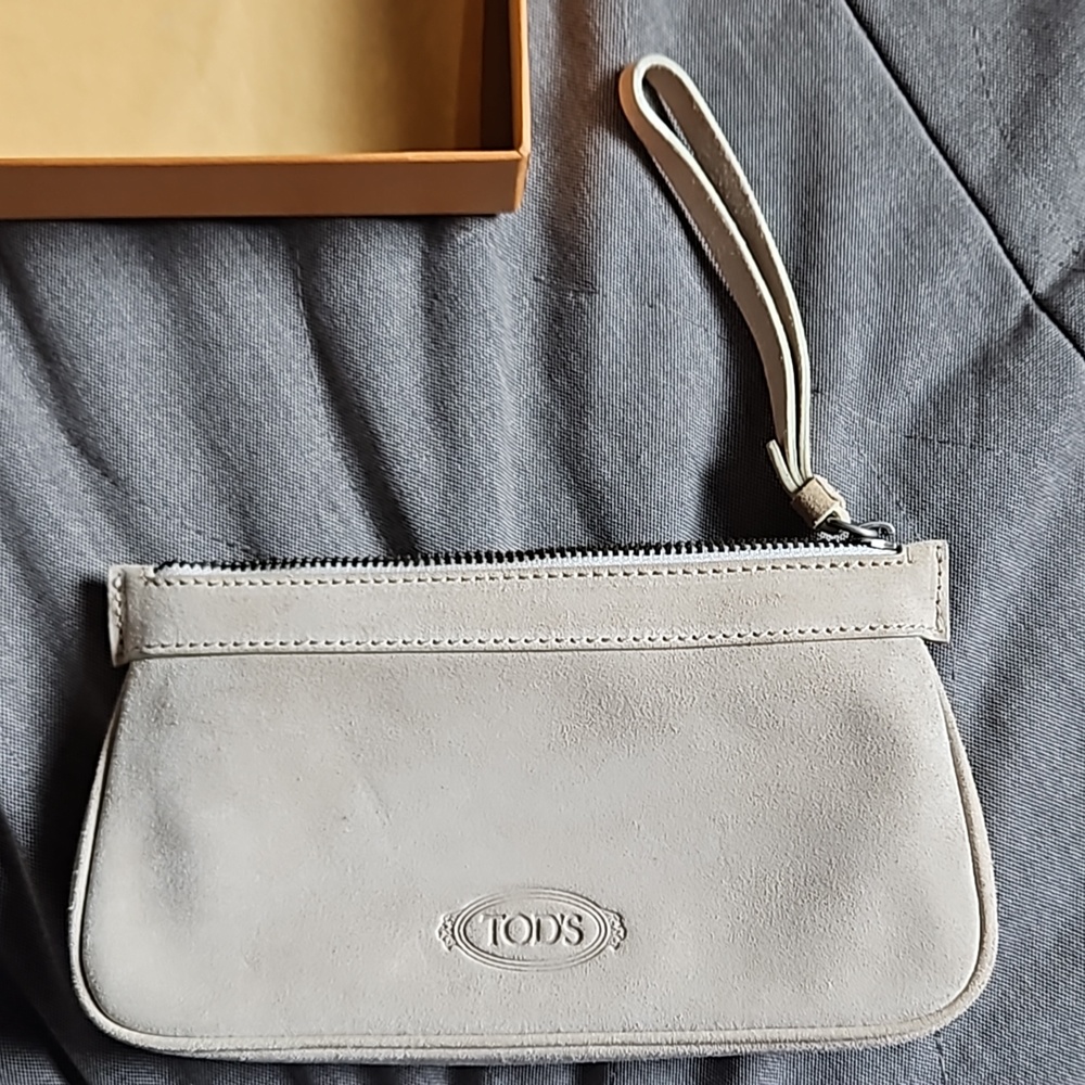 Vintage Tod's suede wristlet